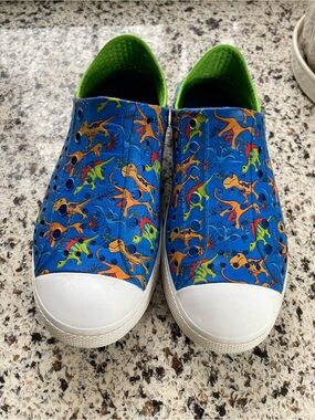 SKECHERS Foamies Guzman Steps Slip On Sneakers Blue Dino Print 3